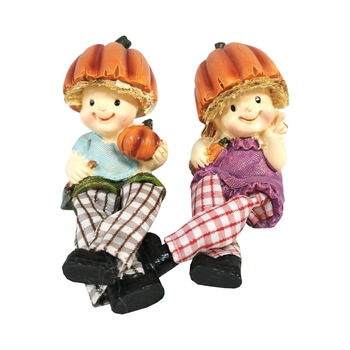 Set 2 figurine rasina, Familie Dovleci mici, D art Flowers, 12x6x9 cm Set 2 figurine rasina, Familie Dovleci mici, D art Flowers, 12x6x9 cm