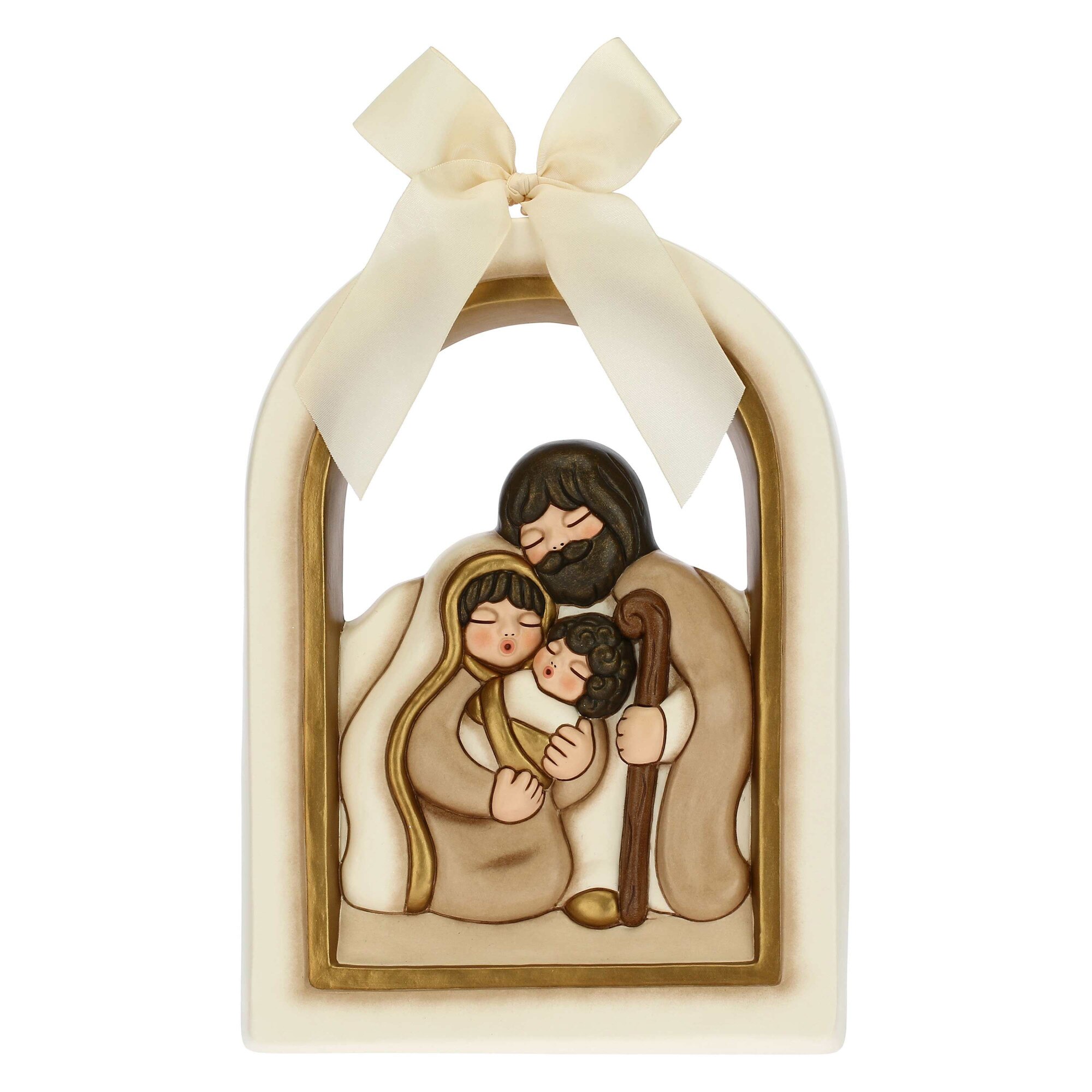 Decoratiune perete, cu Sfanta Familie, ceramica THUN, 28.8 cm h