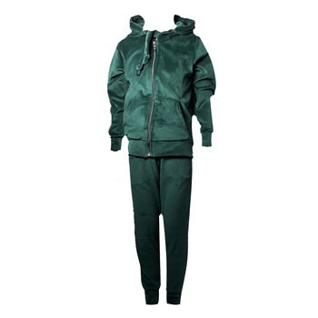 Compleu copii din catifea, doua piese, Verde inchis Compleu copii din catifea, doua piese, Verde inchis