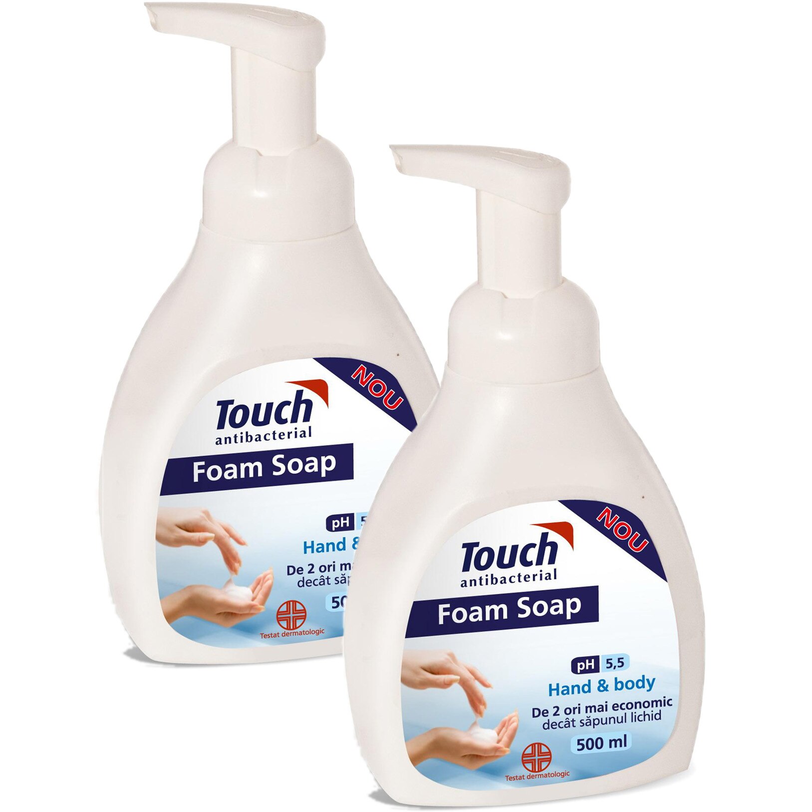 Pachet Sapun spuma Touch, 2x500 ml