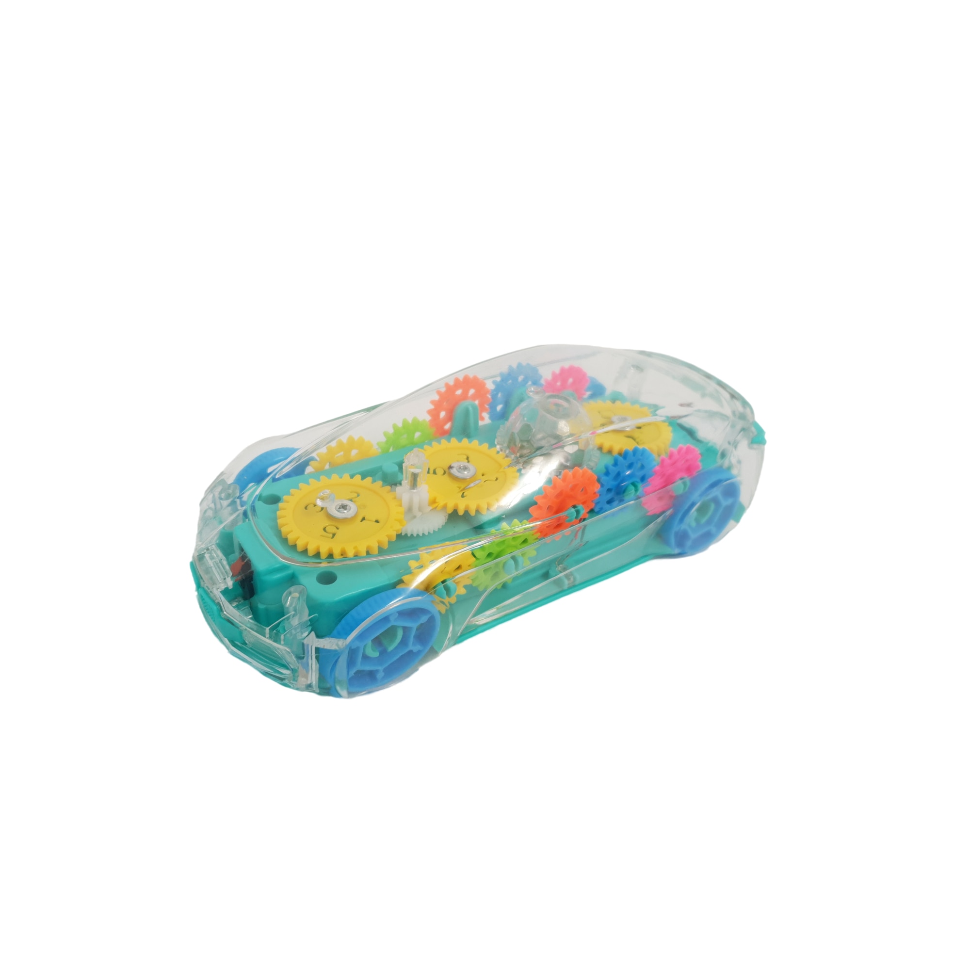 Masinuta de jucarie transparenta cu sunete si lumini, cu senzor de impact, 18x8x6 cm