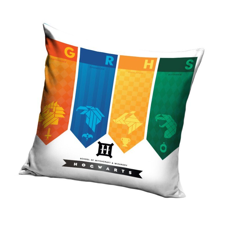 Fata De Perna Harry Potter Hogwarts Logo V7 , 40x40cm, Multicolor