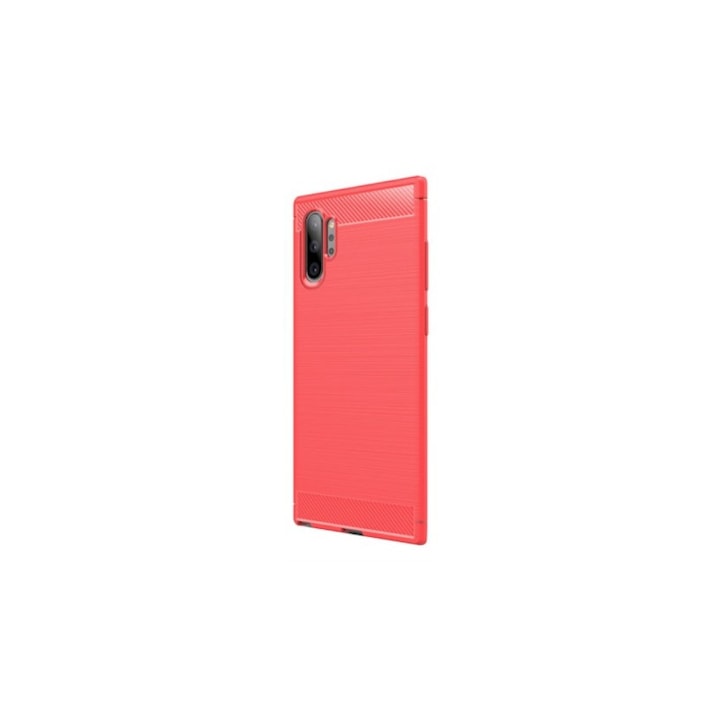 Калъф Samsung Galaxy Note 10 + / Note 10 Plus, с карбонови вложки, червен