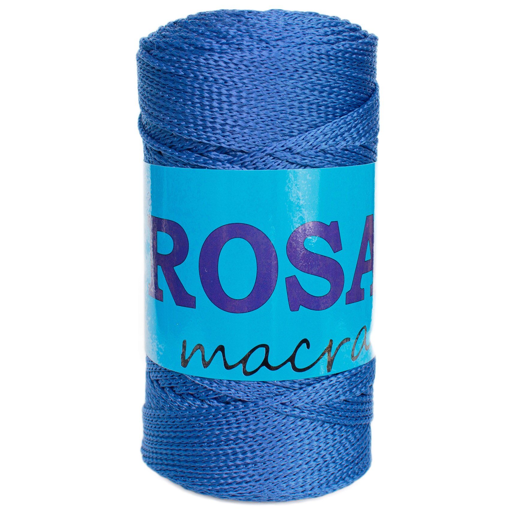 Bobina fir pretricotat Rosa Macrame 64 , tip snur, 100%, polipropilena, 100 g/bobina, lungime bobina 11 cm, lungime fir 150m, culoare albastru