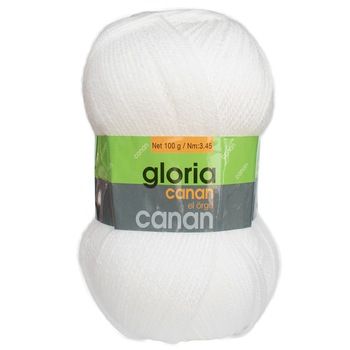 Pachet fir tricotat Gloria 01, 5 bobine, acril 100%, 500 g/pachet, culoare alb Pachet fir tricotat Gloria 01, 5 bobine, acril 100%, 500 g/pachet, culoare alb