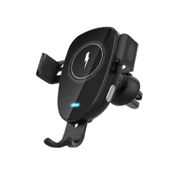 Suport auto gravitational, BlitzWolf CW2, Incarcare Wireless, Qi, 15W, Prindere pe grila de ventilatie, Negru, ABS, Universal Suport auto gravitational, BlitzWolf CW2, Incarcare Wireless, Qi, 15W, Prindere pe grila de ventilatie, Negru, ABS, Universal
