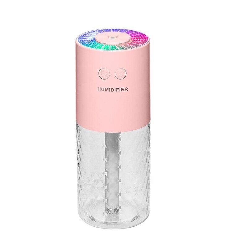 Difuzor de ulei esential, aromaterapie, purificator de aer, rezervor 200ML, cu iluminat, Roz