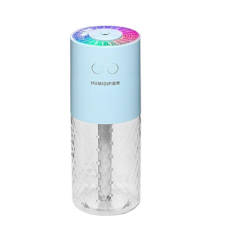 Difuzor de ulei esential, aromaterapie, purificator de aer, rezervor 200ML, cu iluminat, Bleu