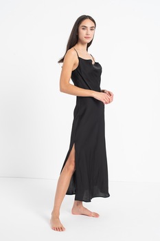 Yamamay, Camasa de noapte maxi cu detaliu din dantela, Negru Yamamay, Camasa de noapte maxi cu detaliu din dantela, Negru