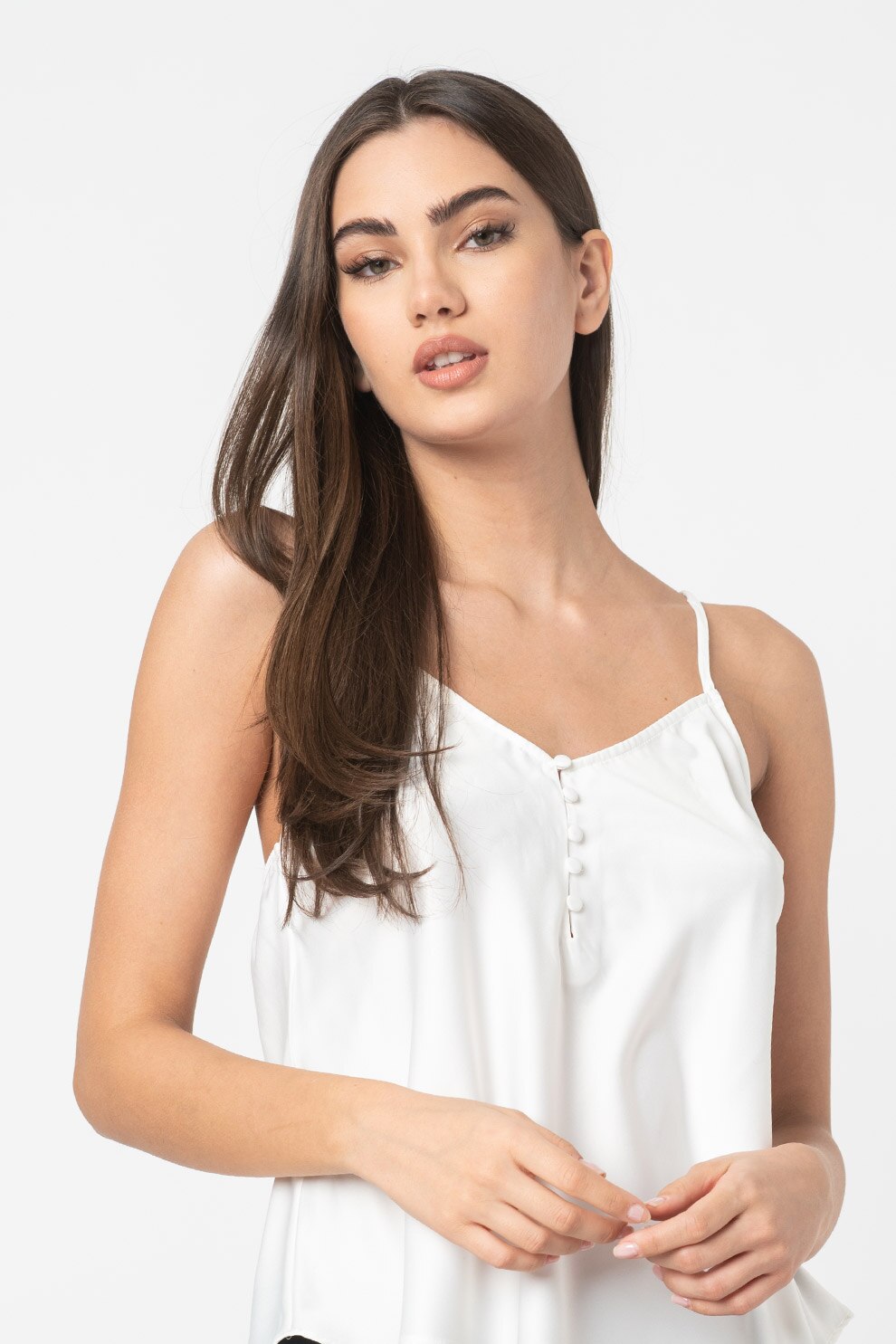 Yamamay, Top de pijama din satin, Alb
