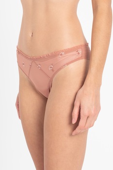 Yamamay, Chiloti brazilieni din plasa cu detalii brodate, Roz prafuit Yamamay, Chiloti brazilieni din plasa cu detalii brodate, Roz prafuit