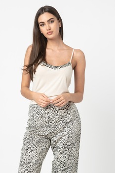Yamamay, Pijama cu 3 piese, Bej deschis/Negru Yamamay, Pijama cu 3 piese, Bej deschis/Negru