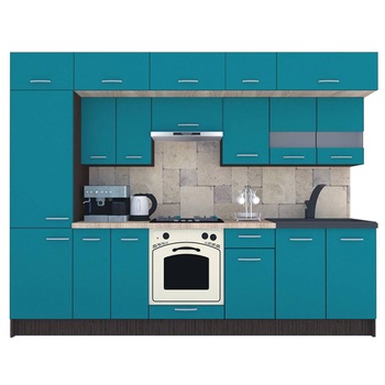 Set Bucatarie Genarom BIGMAR 290 4A2, 290 x 225,5 x 60 cm, Wenge / Decor 0245 Set Bucatarie Genarom BIGMAR 290 4A2, 290 x 225,5 x 60 cm, Wenge / Decor 0245