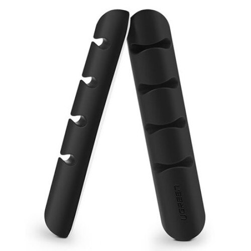 Set 2 x organizator cabluri, UGREEN, LP114, Negru, Silicon, 4 sloturi