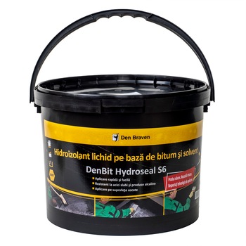 Membrana hidroizolatoare lichida pe baza de bitum si solventi, S6, 9kg / D 11004BI Membrana hidroizolatoare lichida pe baza de bitum si solventi, S6, 9kg / D 11004BI