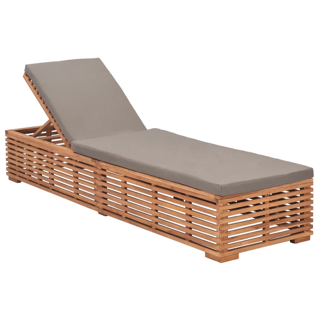 Sezlong vidaXL, Lemn de tec, N/A, Maro