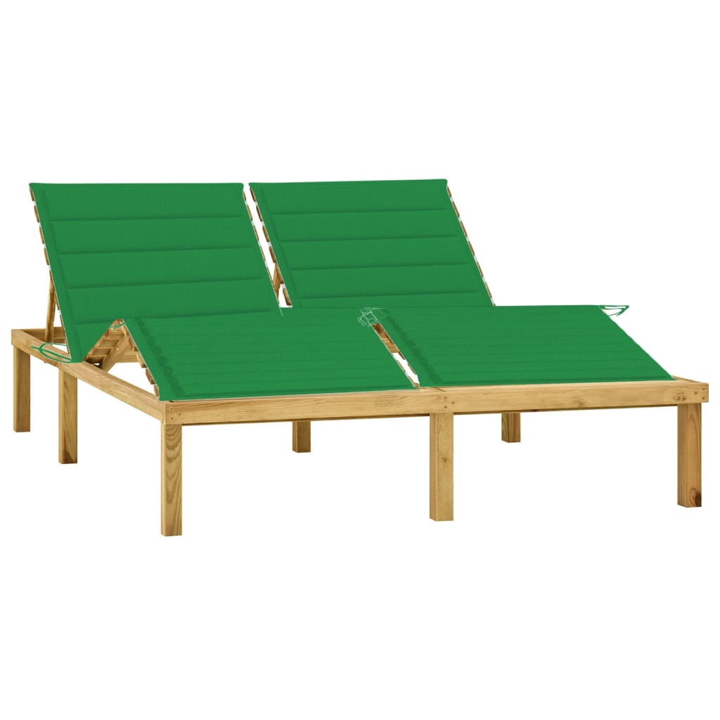 Sezlong vidaXL-, Lemn, N/A, Verde