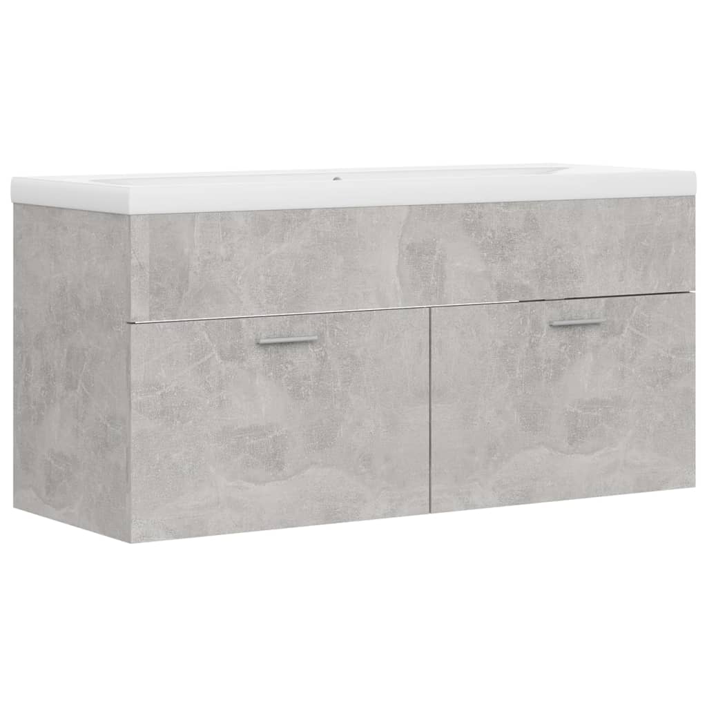 Set dulap si chiuveta de baie, vidaXL, PAL, 100 x 38.5 x 46 cm, Gri beton