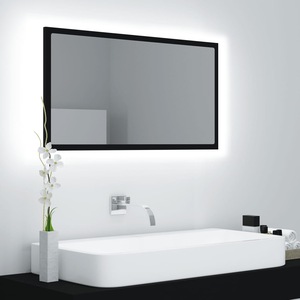 Oglinda ovala pentru baie, metalic negru, design modern - eMAG.ro