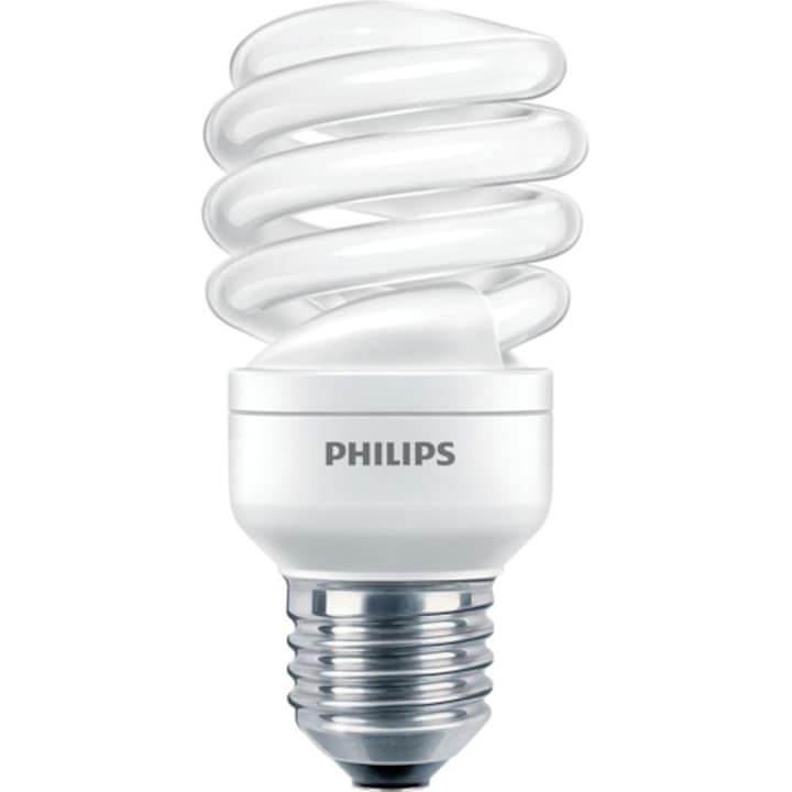 Philips Economy Twister fluoreszkáló izzó, Spirál formájú, E27, 15W, 6000 óra, Meleg fehér