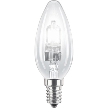 Bec halogen Philips EcoClassic30, forma lumanare, E14, 42W (55W), lumina calda Bec halogen Philips EcoClassic30, forma lumanare, E14, 42W (55W), lumina calda