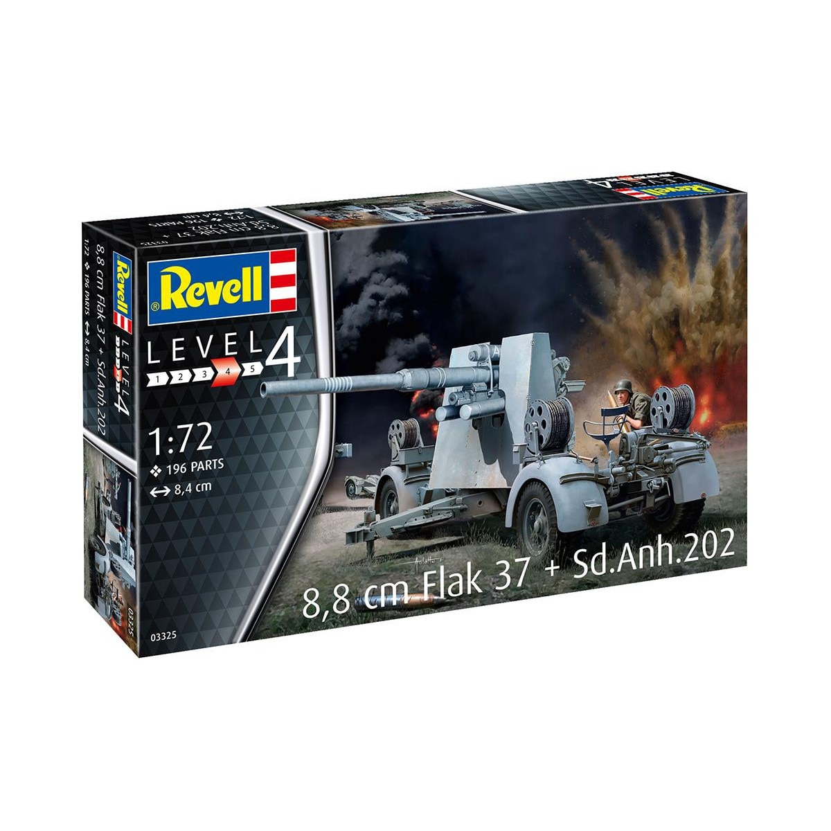Macheta de asamblat Revell tanc 8,8 cm Flak 37 Sd.Anh.202