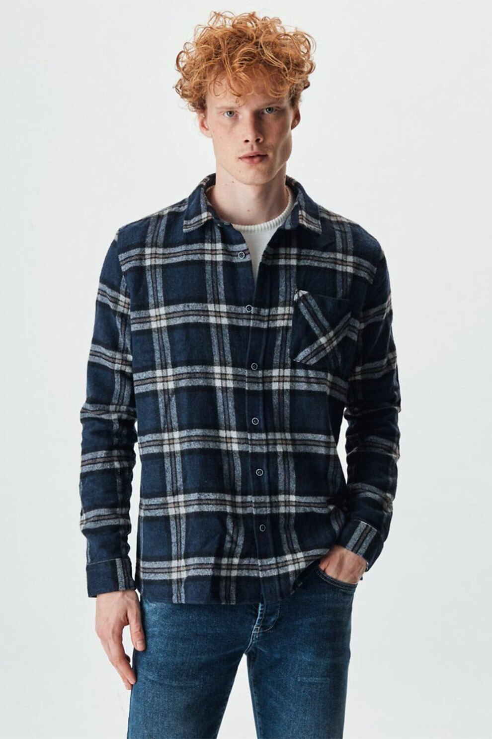 LTB, Camasa in carouri cu buzunar aplicat, Bleumarin