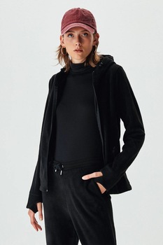 LTB, Hanorac din fleece cu fermoar si buzunare laterale, Negru LTB, Hanorac din fleece cu fermoar si buzunare laterale, Negru