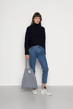 LTB, Pulover cu striatii si maneci cazute, Bleumarin inchis LTB, Pulover cu striatii si maneci cazute, Bleumarin inchis