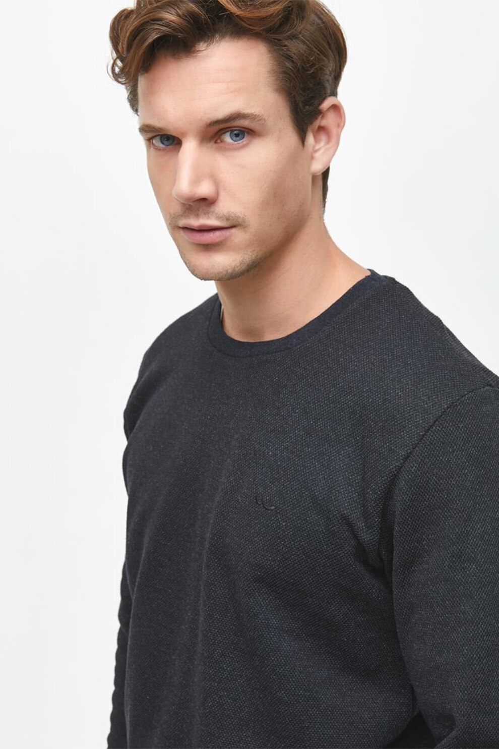 LTB, Bluza sport cu decolteu la baza gatului, Gri antracit