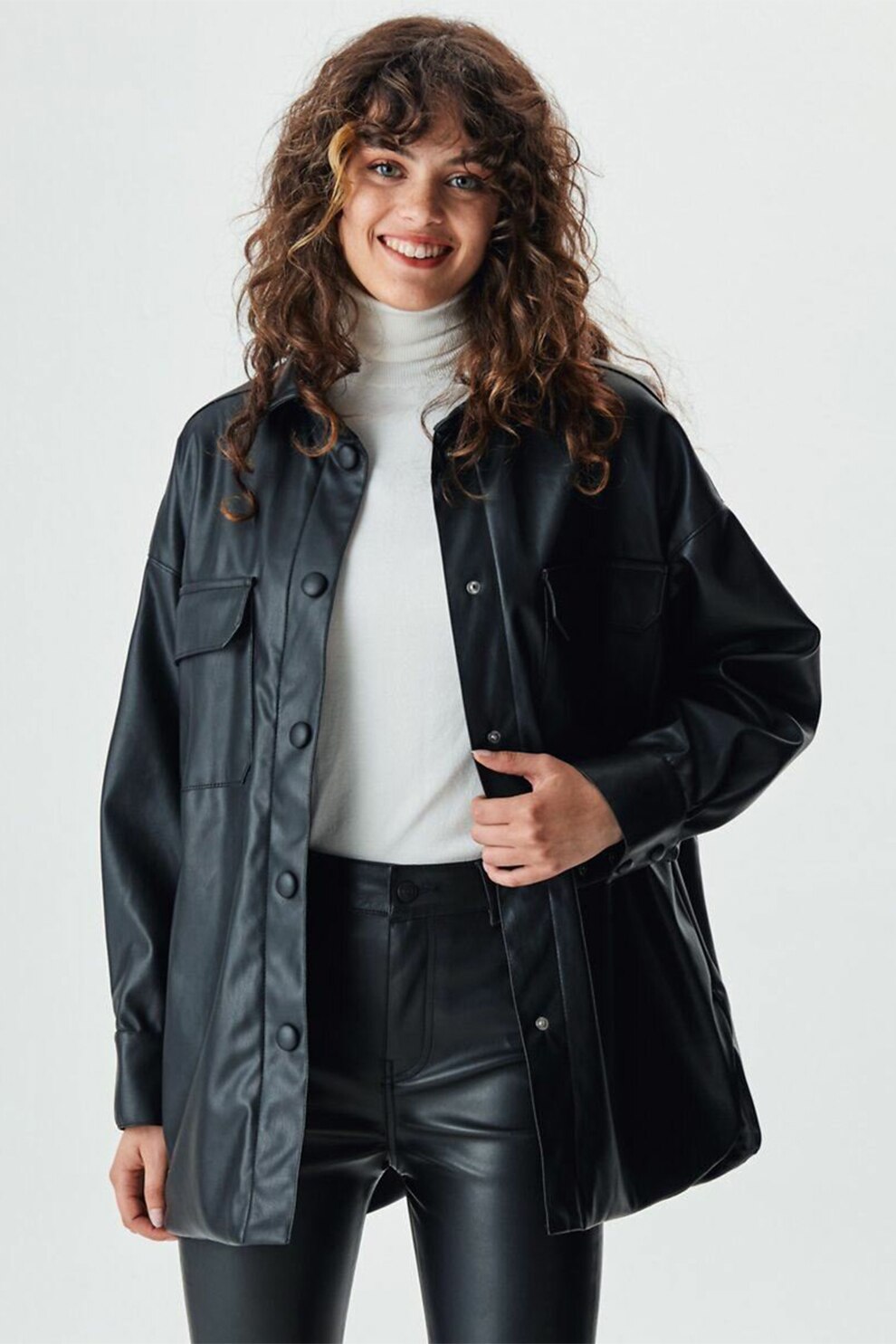 LTB, Jacheta lejera de piele ecologica, Negru