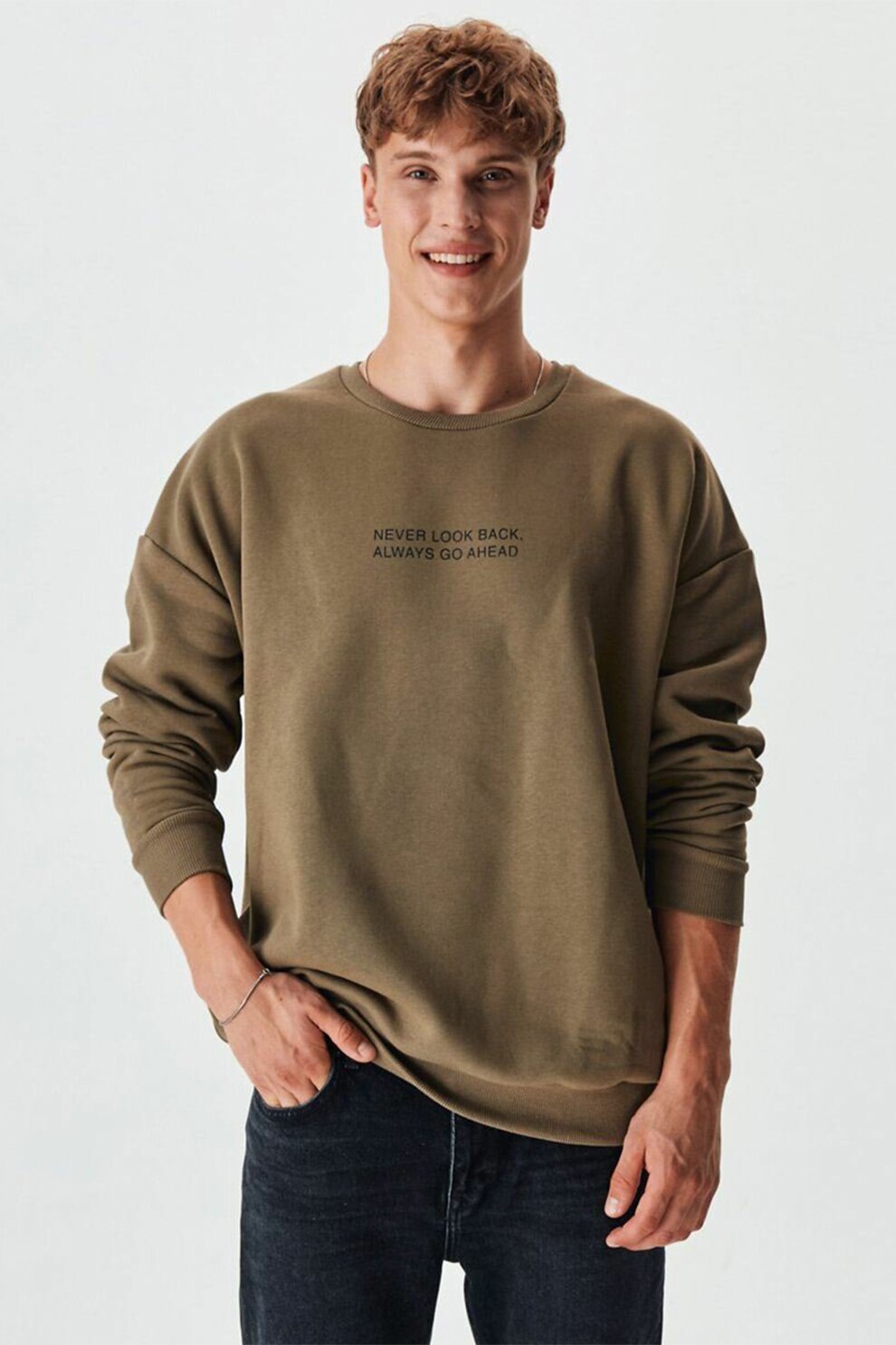 LTB, Bluza sport lejera cu maneci cazute, Kaki