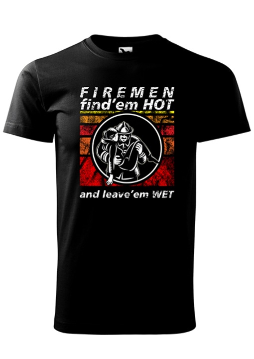 Póló, K-off, fekete, Firefighter, 2XL