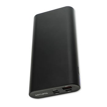 Baterie externa cu iesire USB-C si tehnologie de incarcare rapida 20000mAh 130W, 4smarts Power Bank Enterprise 2 cu incarcare rapida si PD, negru Baterie externa cu iesire USB-C si tehnologie de incarcare rapida 20000mAh 130W, 4smarts Power Bank Enterprise 2 cu incarcare rapida si PD, negru