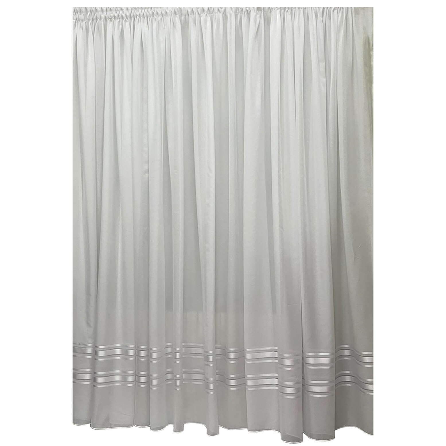 Perdea alba cu bordura alba din colectia 