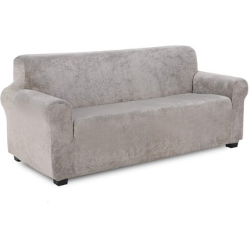 Husa universala pentru canapea din catifea, Gri, 3 locuri, elasticitate de la 171 cm pana la 227 cm Husa universala pentru canapea din catifea, Gri, 3 locuri, elasticitate de la 171 cm pana la 227 cm