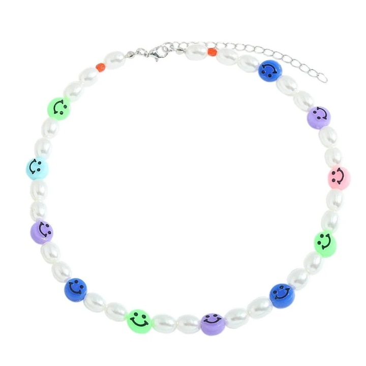 Colier argintiu, cu perle, Maybel C9, Pursehuit
