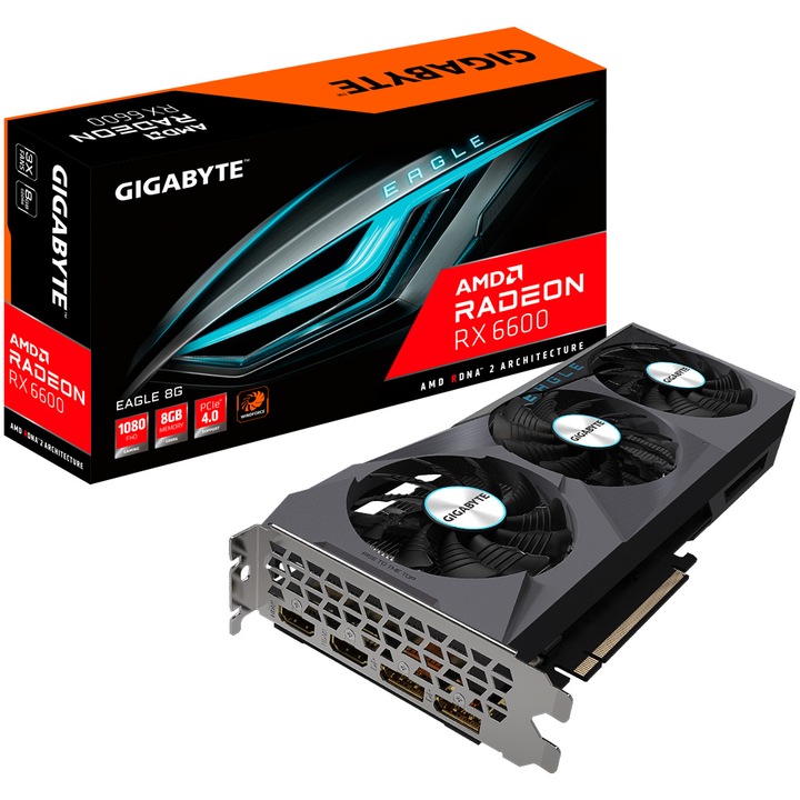 Gigabyte Radeon™ RX 6600 EAGLE Videokártya, 8GB GDDR6, 128-bit