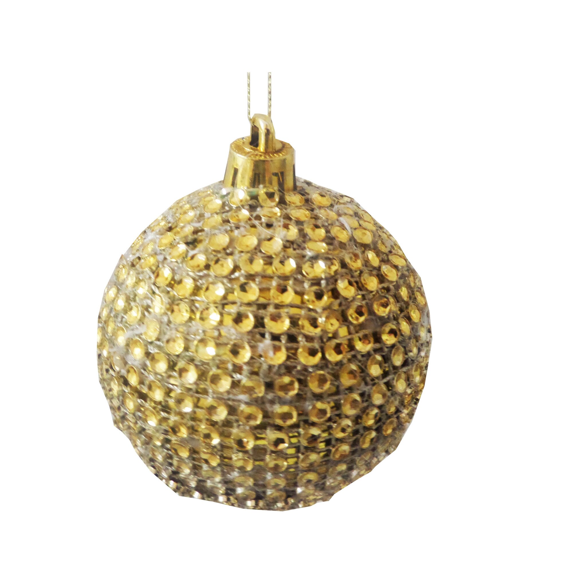 Glob de Craciun de 7 cm cu Strasuri Rhinestone Auriu-Gold