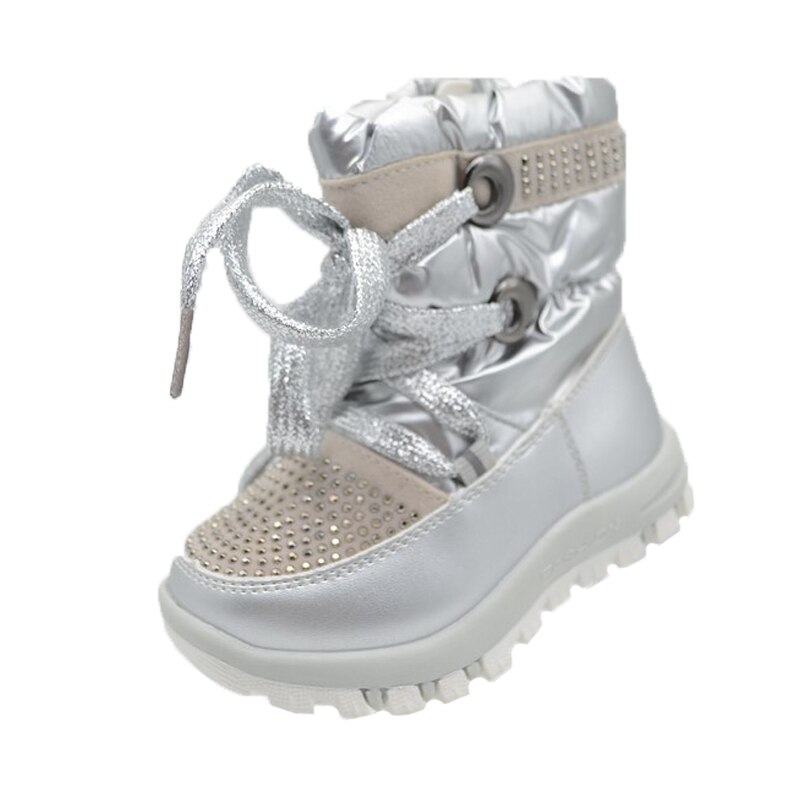 Cizme imblanite pentru fete Bessky TJ9273-2-25, Argintiu 64637