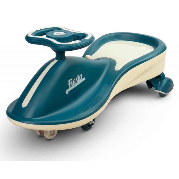 PlasmaCar copii fara pedale Toyz Fiesta Navy Ride-On gravitationala cu muzica si roti din cauciuc luminoase, scaun ergonomic si spatios, greutate maxima admisa 100 kg