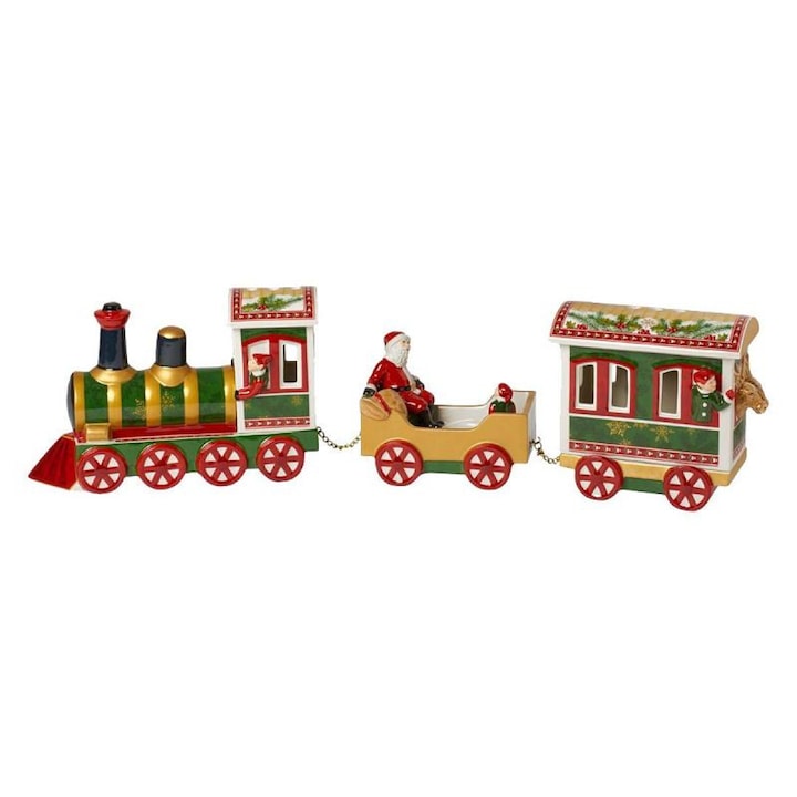 Decoratiune/suport lumanare Christmas Toys Memory, portelan, 55x8x15 cm, North Pole Express- 310346