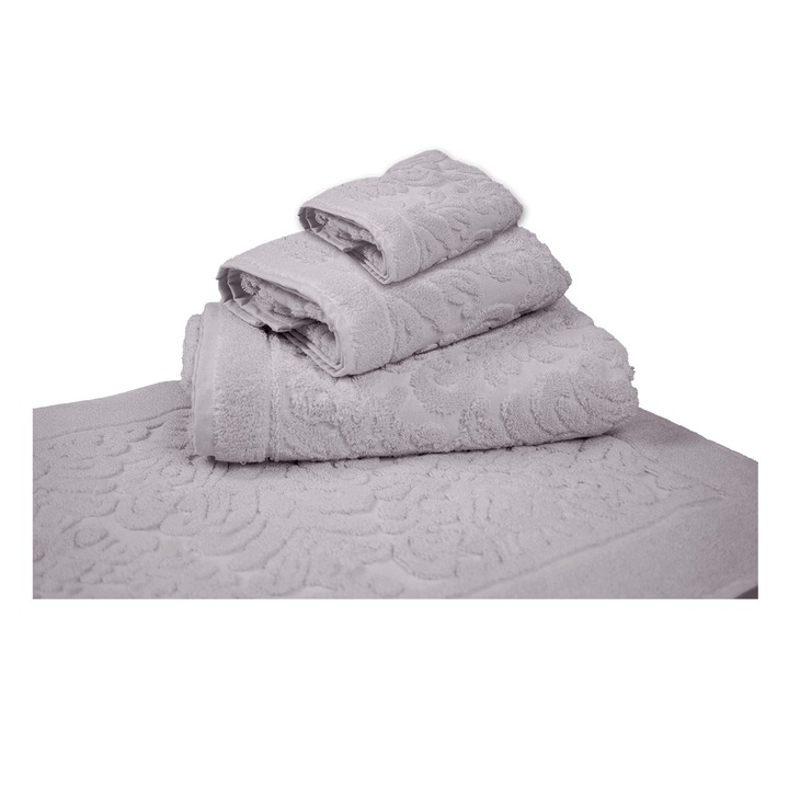 Комплект от 4 кърпи Merilin Aglika, 30x50 см/50x90 см/70x140 см, Кърпа за крака 50x70 см, 100% памук, Сив