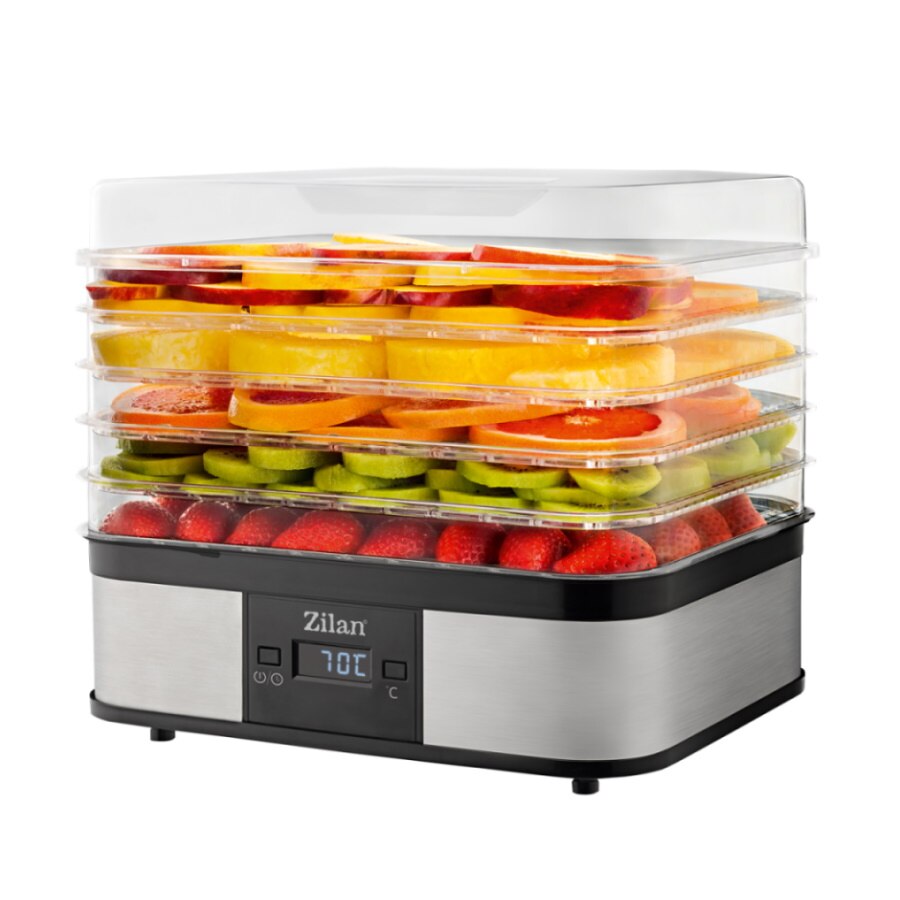 Deshidrator alimentar Zilan ZLN1932 Alb, 245W, 5 nivele, termostat digital, silentios