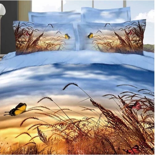 Set Lenjerie de pat digital print 3D,4 piese,2 persoane,spic