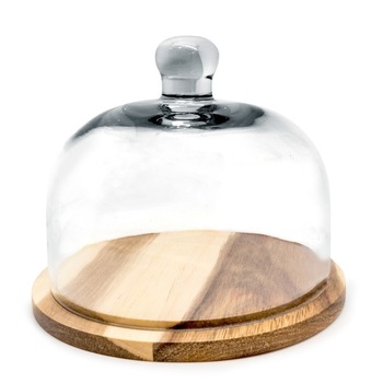 Platou branzeturi cu capac FIH 548 VinBouquet, lemn, sticla, transparent, diametru 19 cm, h 16 cm Platou branzeturi cu capac FIH 548 VinBouquet, lemn, sticla, transparent, diametru 19 cm, h 16 cm