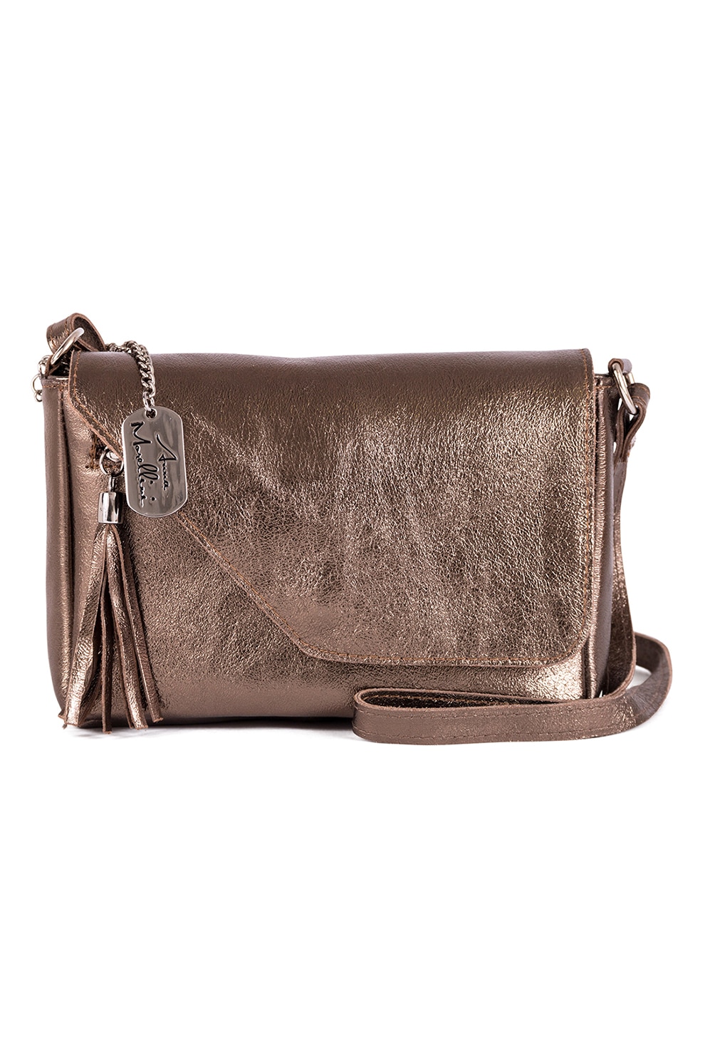 Anna Morellini, Geanta crossbody din piele Lola, Maro bronz