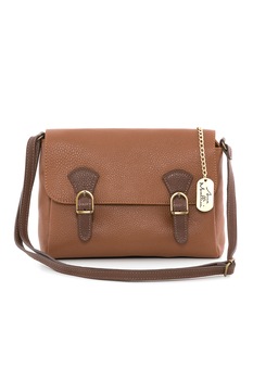 Anna Morellini, Geanta de piele cu bareta de umar si logo Clementina, Maro Anna Morellini, Geanta de piele cu bareta de umar si logo Clementina, Maro