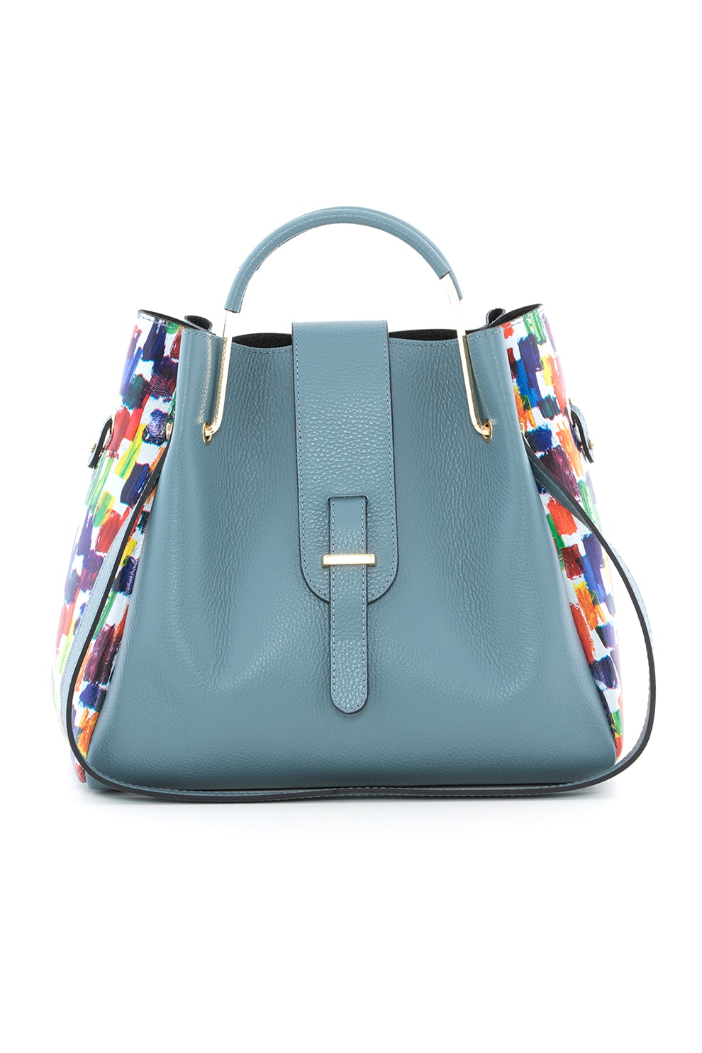 Anna Morellini, Geanta de piele cu bareta de umar Signature, Albastru/Rosu/Verde