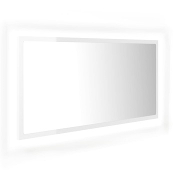 Oglinda de baie cu LED, vidaXL, PAL-acril, 90 x 8,5 x 37 cm, Alb extralucios Oglinda de baie cu LED, vidaXL, PAL-acril, 90 x 8,5 x 37 cm, Alb extralucios